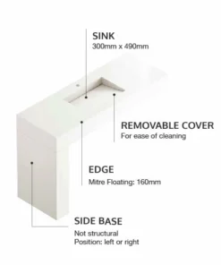 COSENTINO COSENTINO INTEGRATED VANITIES Balance 1 Single Bowl One-piece Vanity Sink