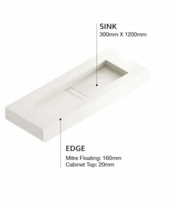 COSENTINO Reflection 1200 Single Bowl One-piece Vanity Sink COSENTINO INTEGRATED VANITIES