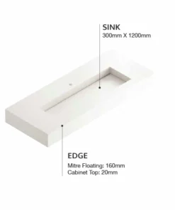 COSENTINO Silence 1200 Single Bowl One-piece Vanity Sink COSENTINO INTEGRATED VANITIES