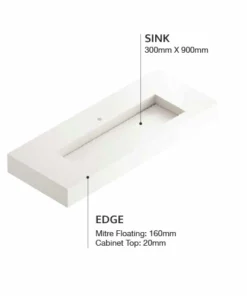 COSENTINO COSENTINO INTEGRATED VANITIES Silence 490 Single Bowl One-piece Vanity Sink