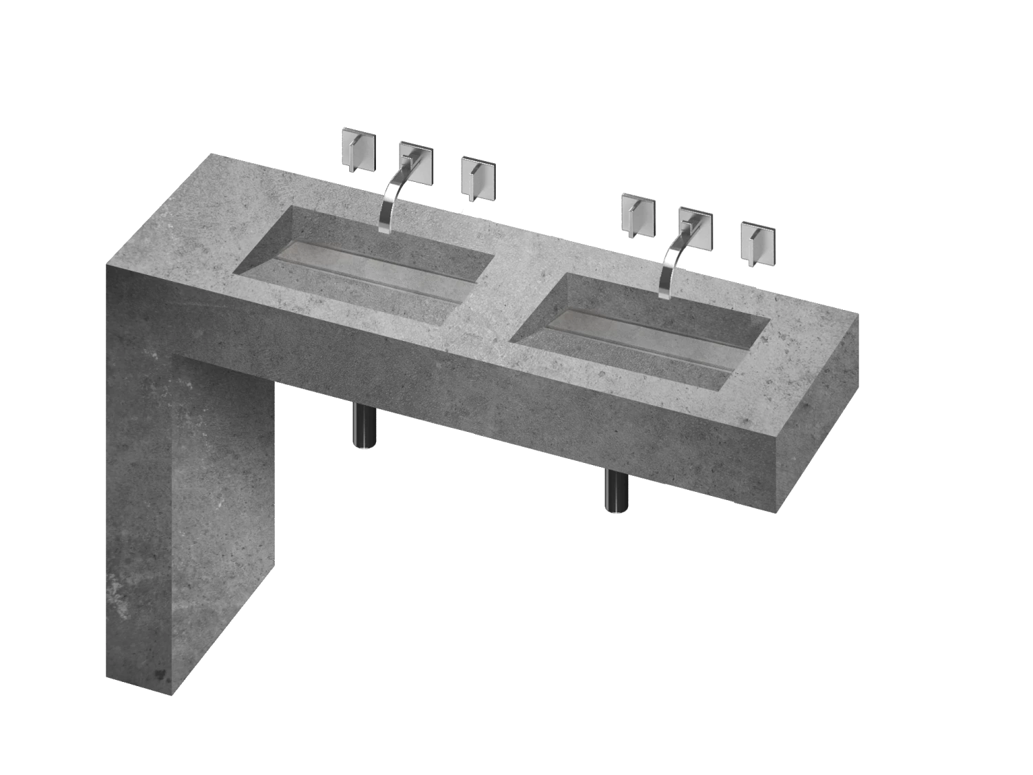 COSENTINO Equilibrium 2 Double Bowl One-piece Vanity Sink