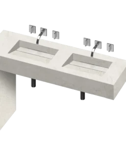 COSENTINO Equilibrium 2 Double Bowl One-piece Vanity Sink