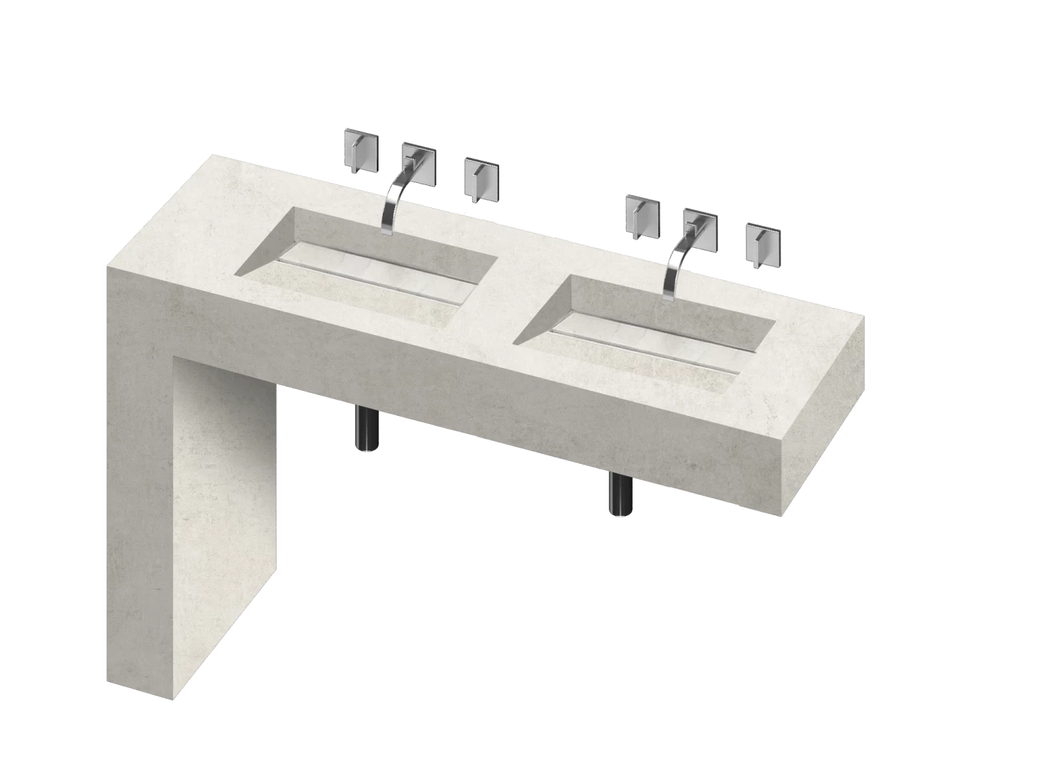 COSENTINO Equilibrium 2 Double Bowl One-piece Vanity Sink