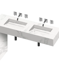 COSENTINO Equilibrium 2 Double Bowl One-piece Vanity Sink