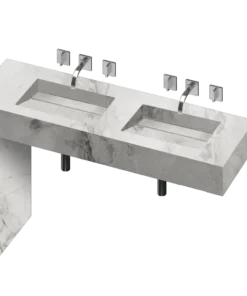 COSENTINO Equilibrium 2 Double Bowl One-piece Vanity Sink
