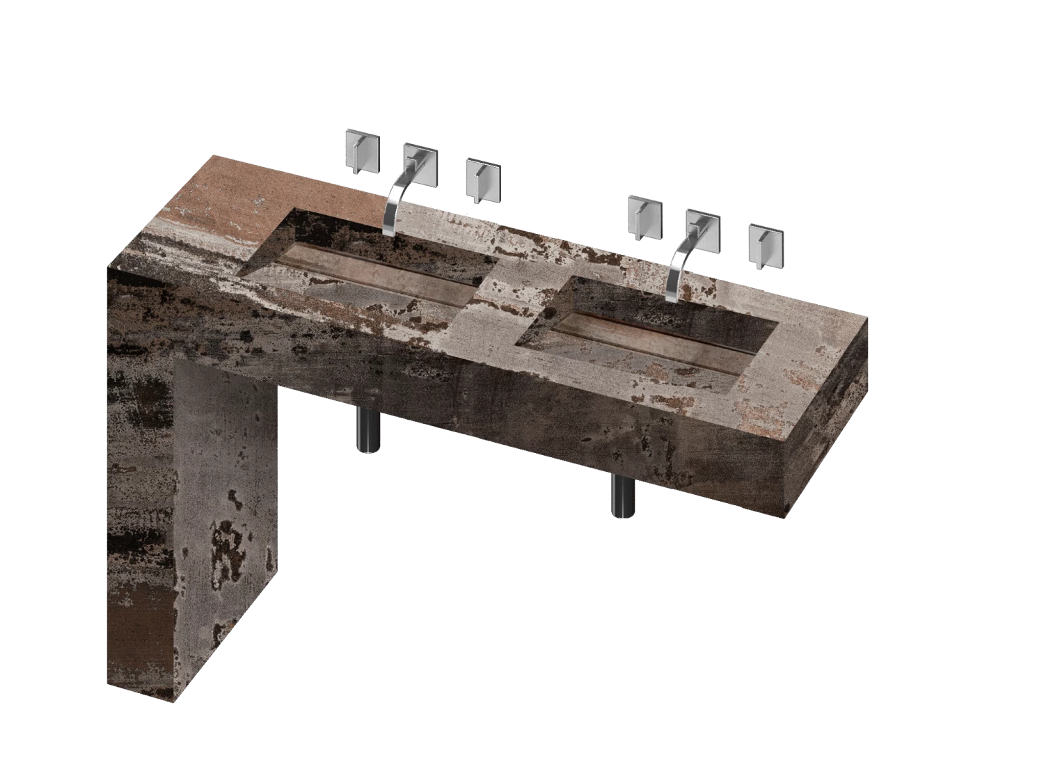 COSENTINO Equilibrium 2 Double Bowl One-piece Vanity Sink