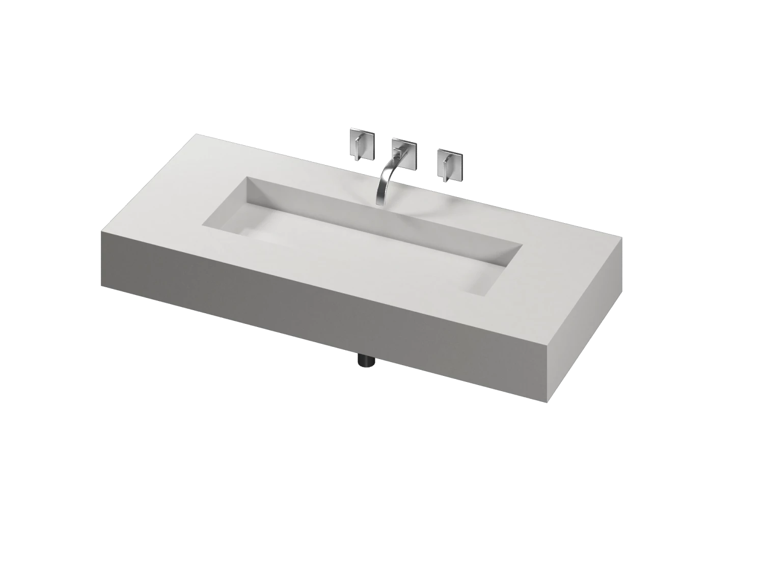 COSENTINO COSENTINO INTEGRATED VANITIES Reflection 490 Single Bowl One-piece Vanity Sink