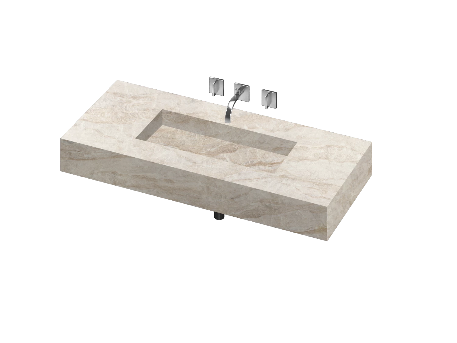 COSENTINO COSENTINO INTEGRATED VANITIES Reflection 490 Single Bowl One-piece Vanity Sink