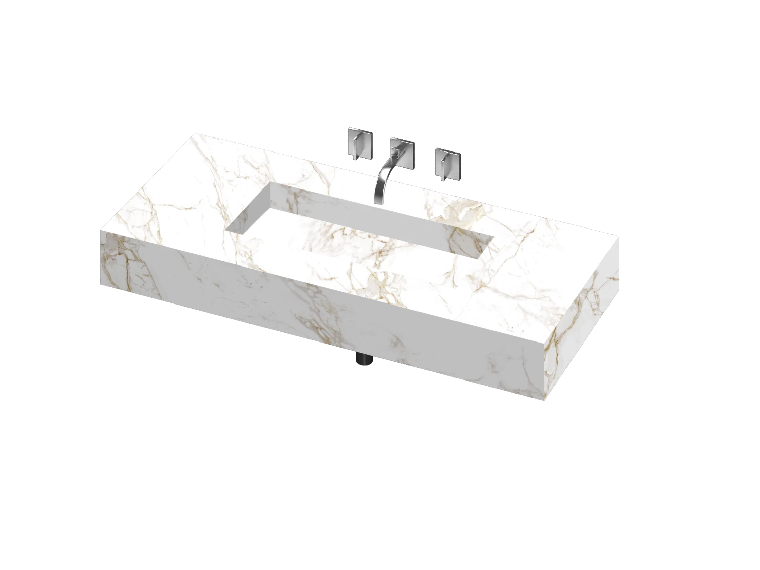 COSENTINO COSENTINO INTEGRATED VANITIES Reflection 490 Single Bowl One-piece Vanity Sink