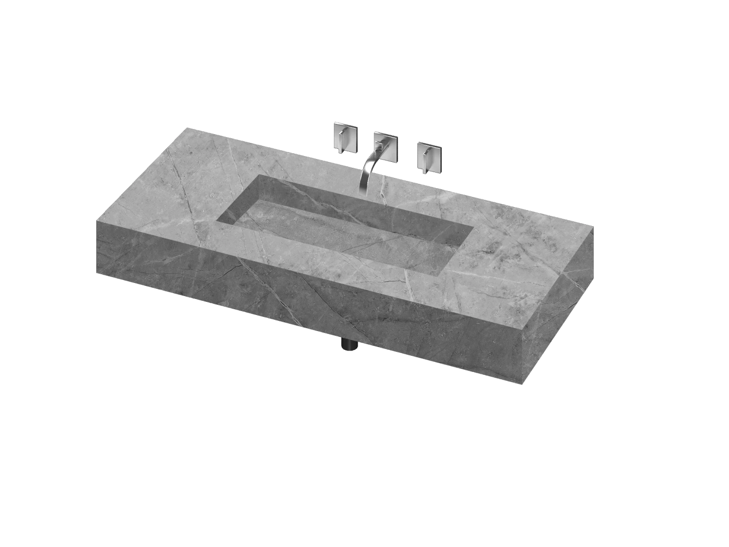 COSENTINO COSENTINO INTEGRATED VANITIES Reflection 490 Single Bowl One-piece Vanity Sink