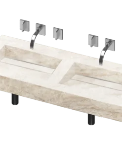 COSENTINO Simplicity 2 Double Bowl One-piece Vanity Sink