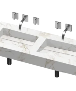 COSENTINO Simplicity 2 Double Bowl One-piece Vanity Sink