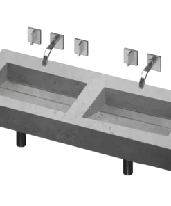 COSENTINO Simplicity 2 Double Bowl One-piece Vanity Sink