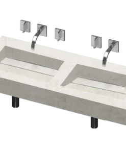 COSENTINO Simplicity 2 Double Bowl One-piece Vanity Sink