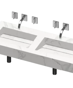 COSENTINO Simplicity 2 Double Bowl One-piece Vanity Sink