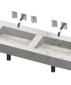 COSENTINO Simplicity 2 Double Bowl One-piece Vanity Sink