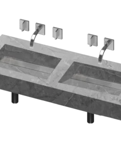 COSENTINO Simplicity 2 Double Bowl One-piece Vanity Sink